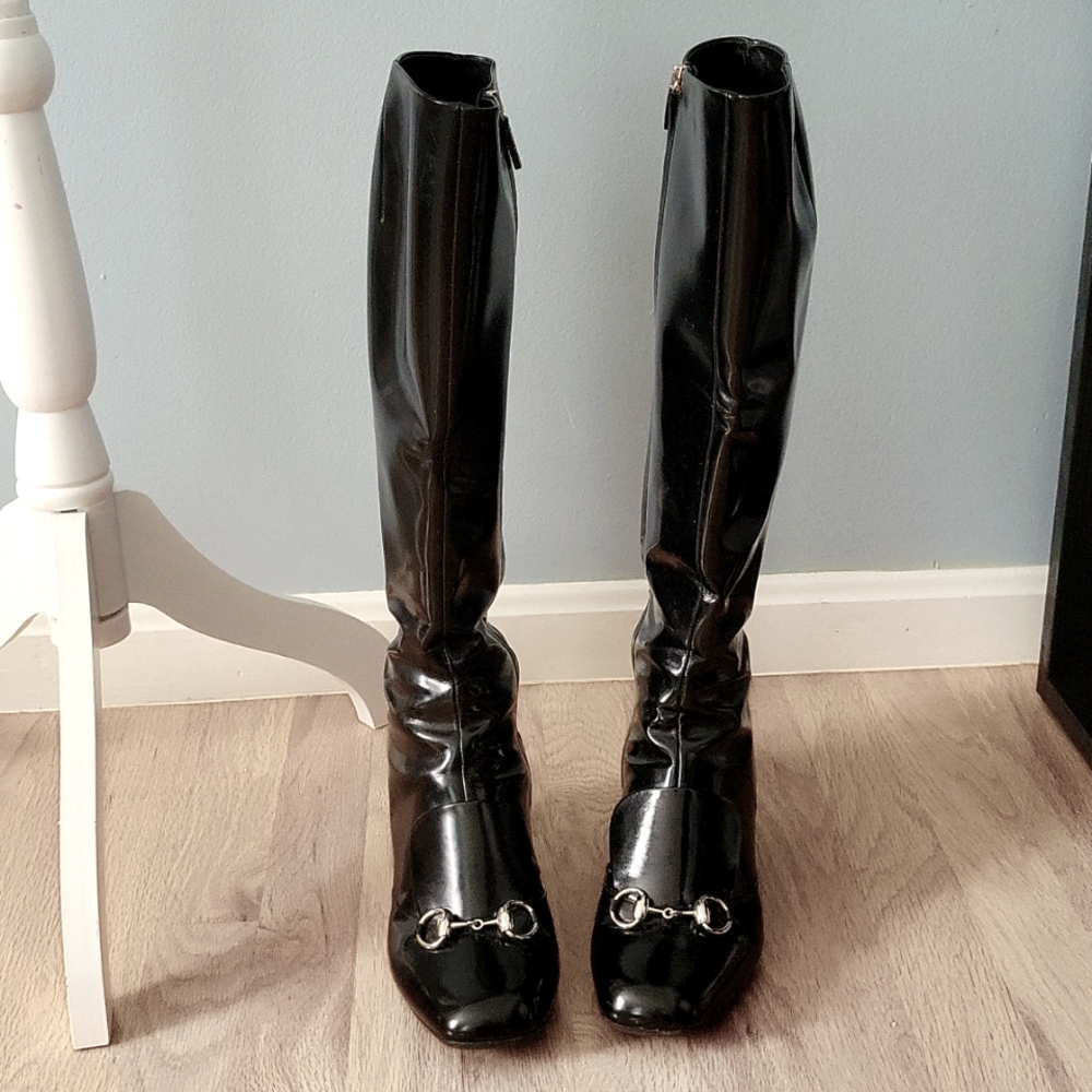 Gucci patent leather boots size 38